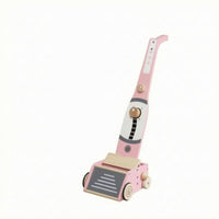 Wooden Vacuum Cleaner Toy Pretend Children Cleaning Set Realistic Design Housekeeping Playset for Children