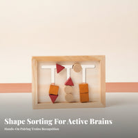 Rounded Edges Wooden Shape Matching Toy Wooden Shape Matching Board Compact