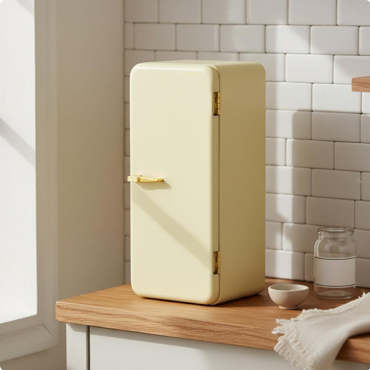 Miniature Refrigerator Realistic Details Doll Kitchen Refrigerator for Hobbyists