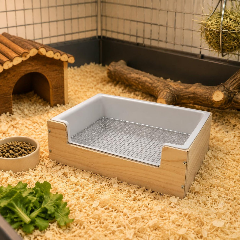 Rabbit Litter Box Fixed in Enclosure Rabbit Litter Pan Easy to Clean