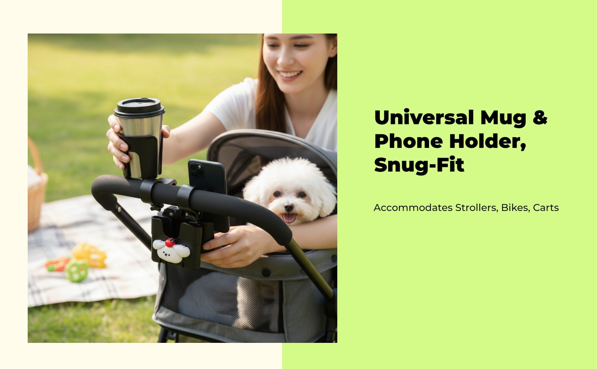Non-slip stroller cup holder