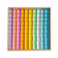 100 Pieces Translucent Acrylic Cubes High Light-Transmitting Property Gem Building Blocks Educational Acrylic Cube Blocks for Preschoolers, Kids