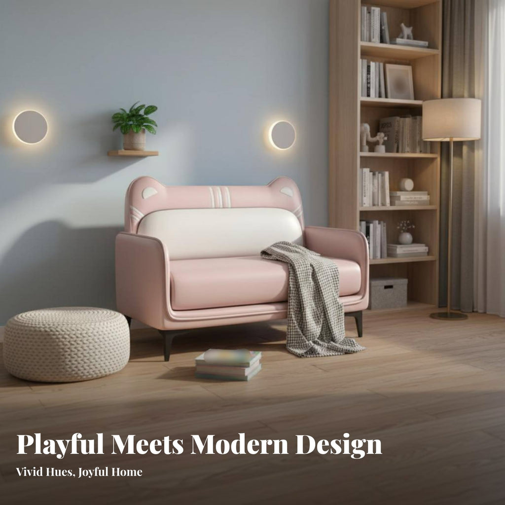 cumulusShaped Mini Sofa Kid-Sized children's Furniture Soft and Comfy Easy to Clean for Bedroom, Living Room