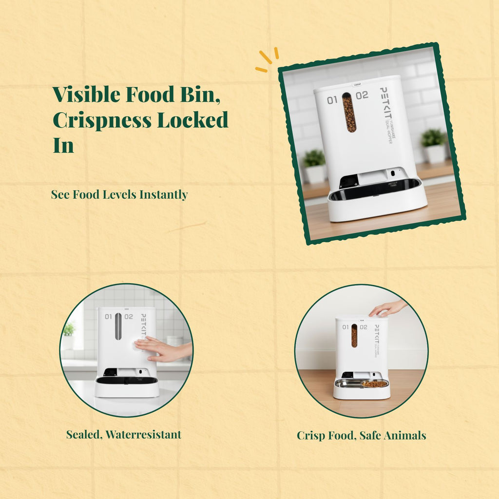 Smart Automatic Pet Feeder with Camera, Large Capacity