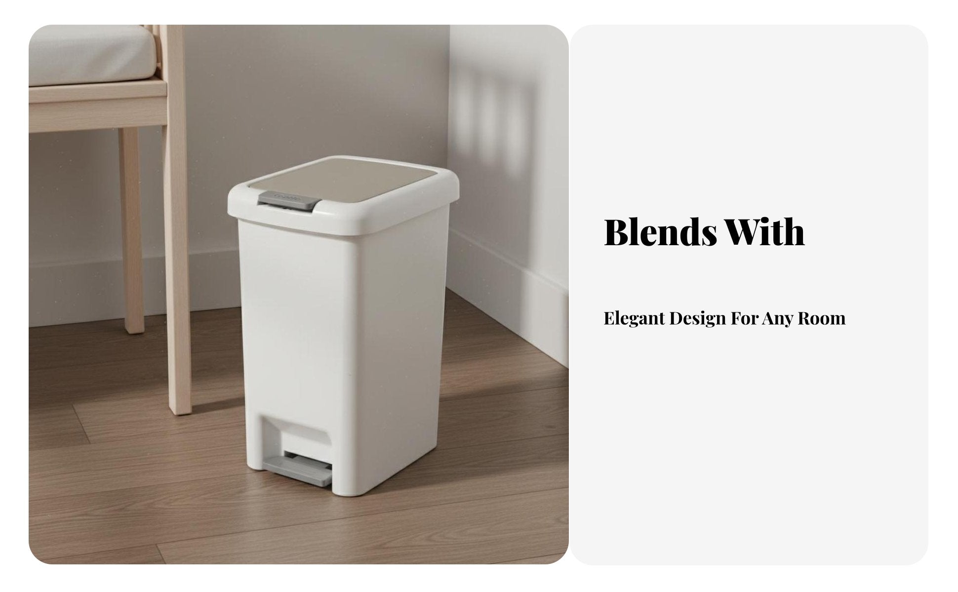 Lidded Diaper Pail Odor-Resistant Closure Foot Pedal Trash Can Slim Rectangular Trash Can Hands-Effortless Function Push Button
