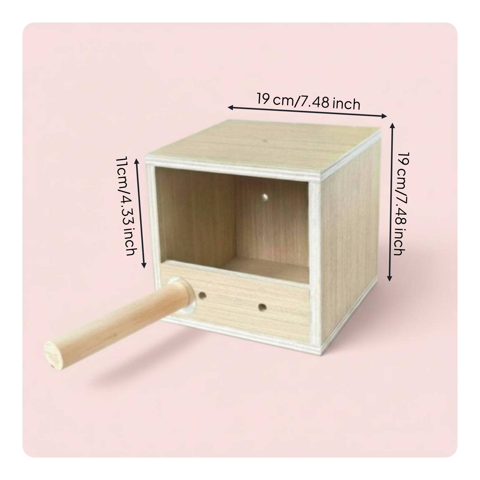 Parrot Nesting Box Breeding Use Small Pet Hideout Perch Included for Enclosure