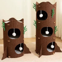 Multi-Level Felt Feline Perch Semi-Enclosed Design Multi-Level Feline Tree