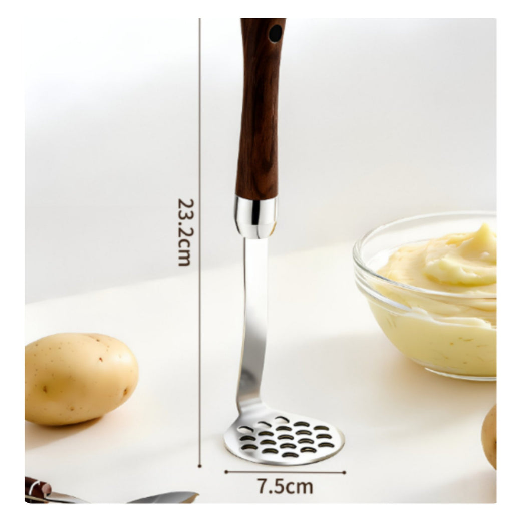 Infant Meal Masher Easy to Clean Household Tool Wood Handle for Infants