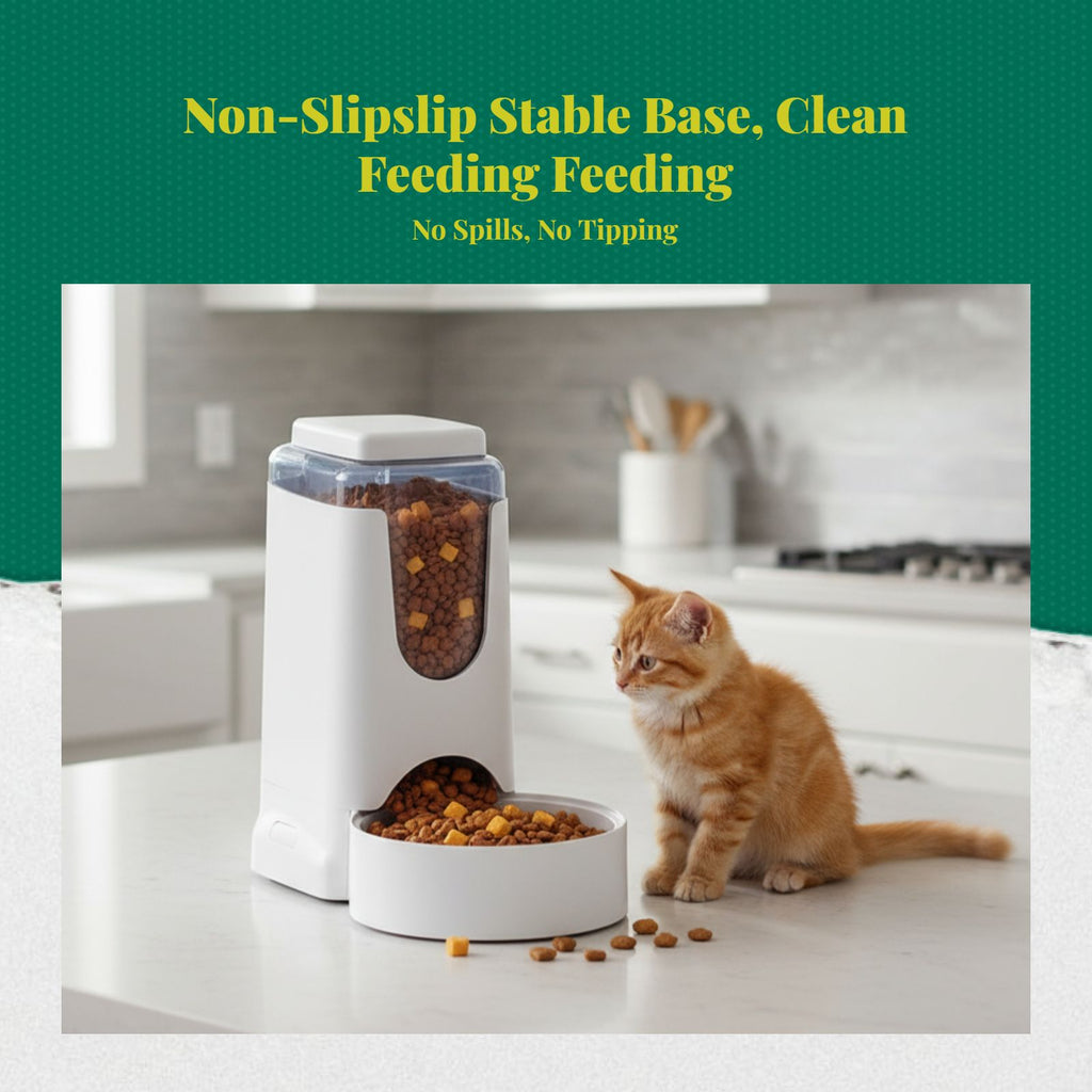Large auto pet feeder, no power needed