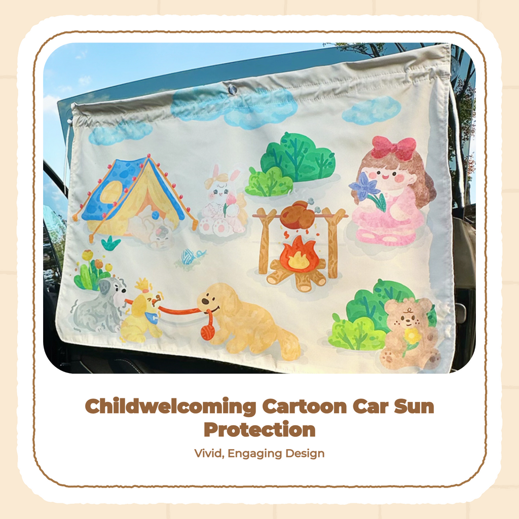 Car Window Shade, Sun Protection Sun Shield, Privacy Cover, Cartoon Pattern, Infant, Universal Fit, Easy to Install