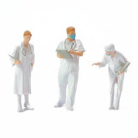 1:87 Scale Doctor Figure High Detail Miniature Nurse Figurine Hand-Painted Resin Paramedic Model for Collectors, Hobbyists, Sand Table Scenes