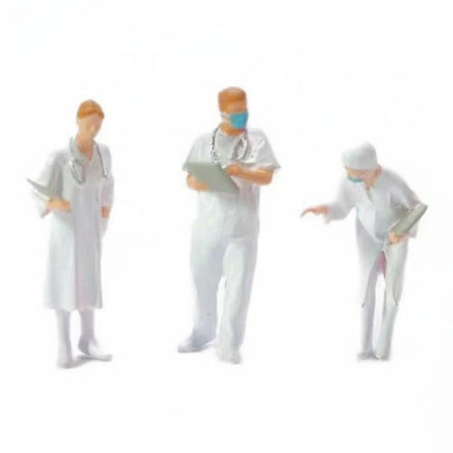 1:87 Scale Doctor Figure High Detail Miniature Nurse Figurine Hand-Painted Resin Paramedic Model for Collectors, Hobbyists, Sand Table Scenes