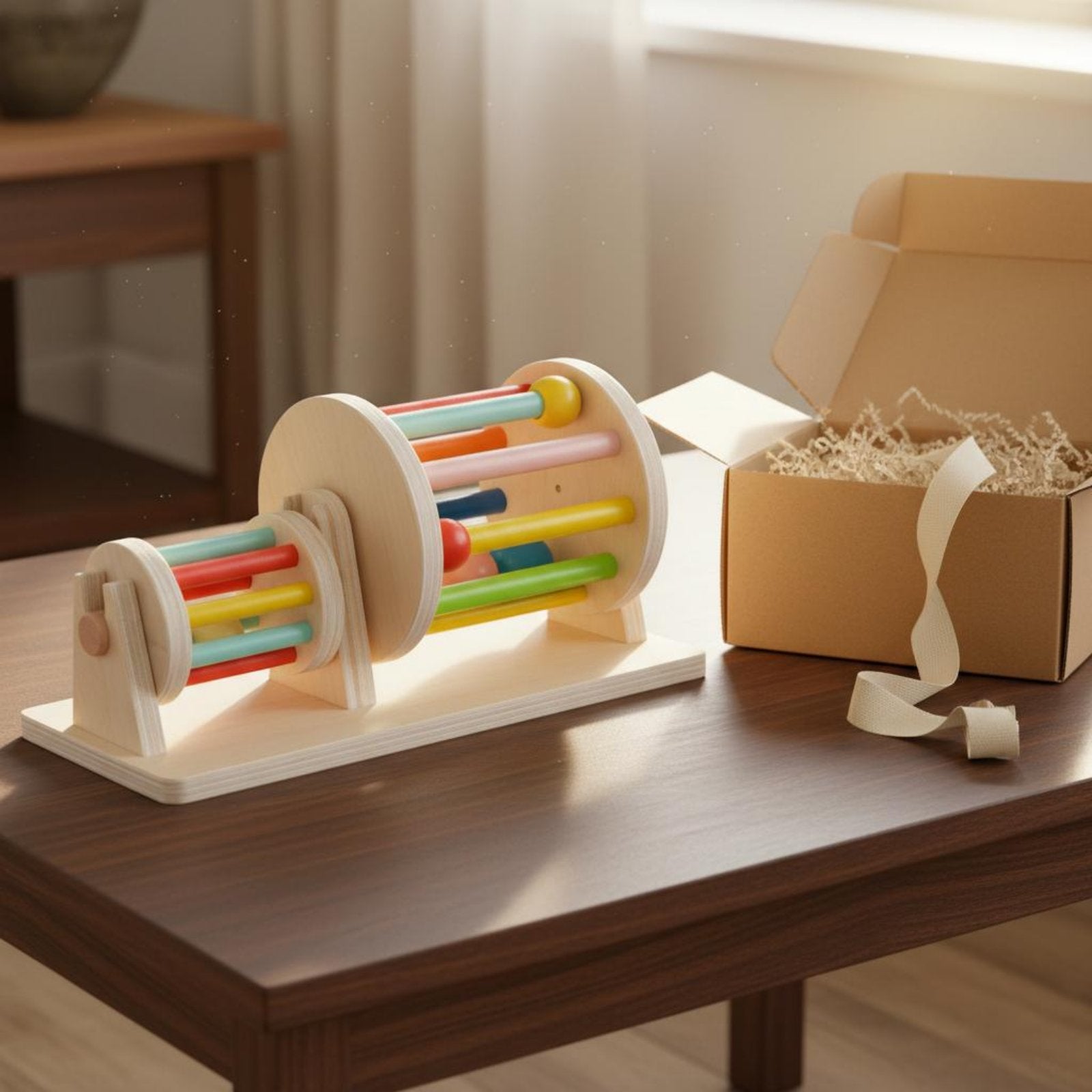 Infant Rolling Drum Toy Early Education Color Recognition Drum Makes Sound