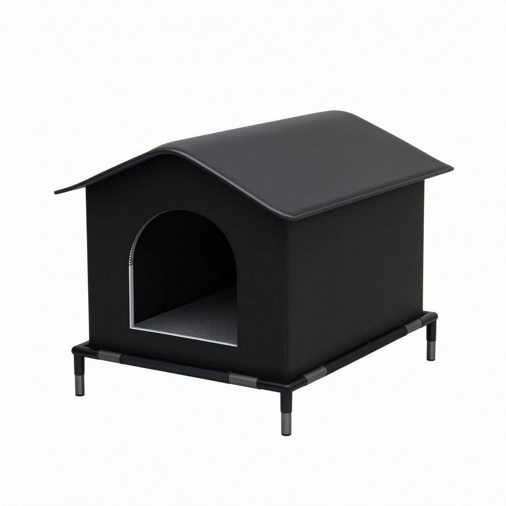 Outdoor Cat Shelter Cylindrical Frame Sloped Roof Cat House
