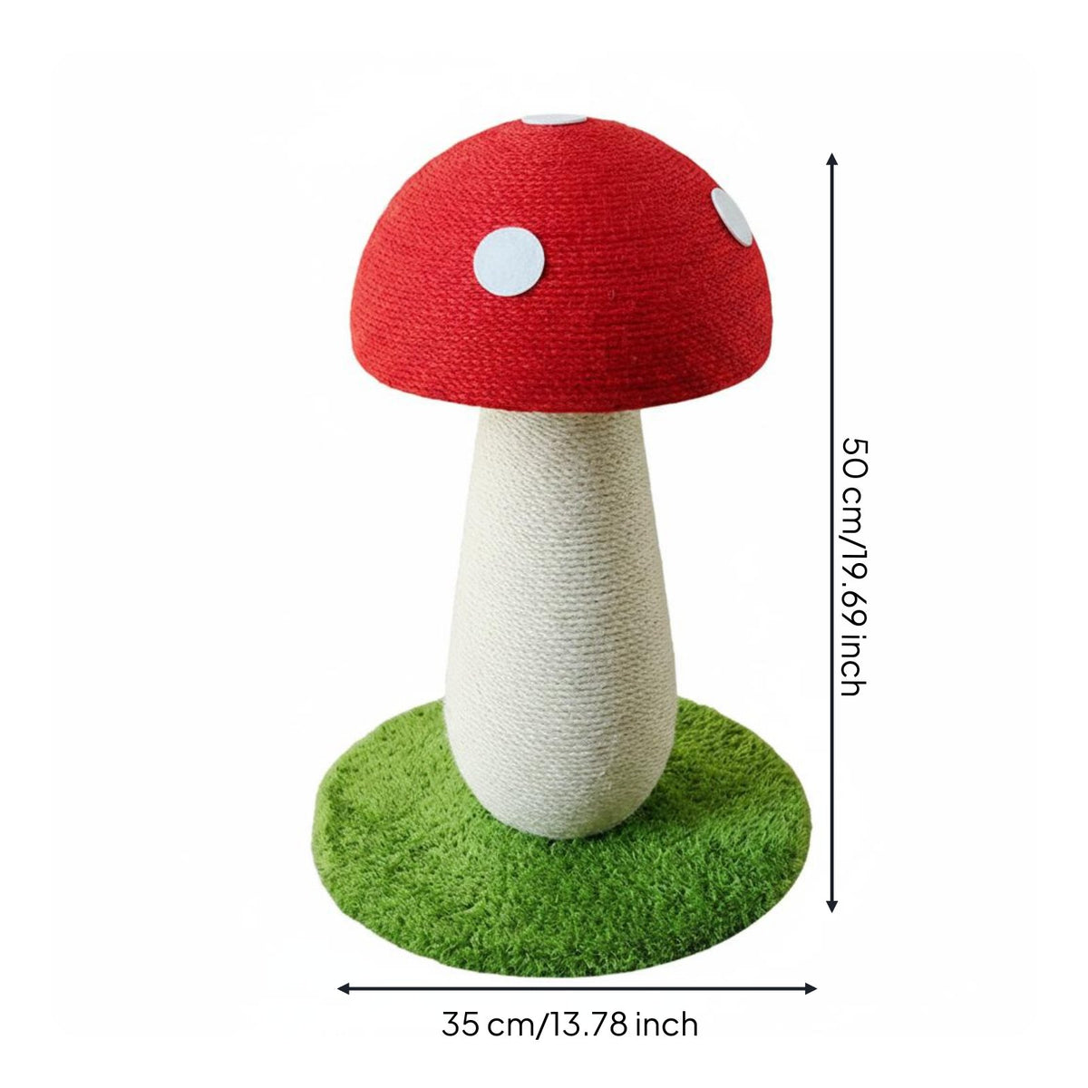 Fungi-Themed Feline Playful Ball Toys Mushrooms Scratching Pillar Stable Base Sisal Cat Scratching Pillar for Indoor