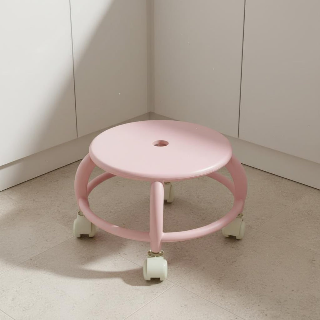Plastic Wheeled Stool Quiet Wheels Floor Roller Seat for Living Room, Toddlers