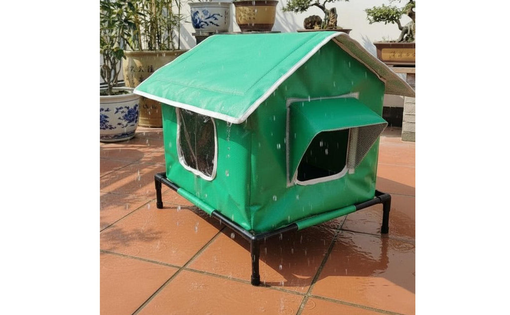 Waterproof Dog Kennel Moisture-Proof Outdoor Cat Shelter Stable Iron Frame