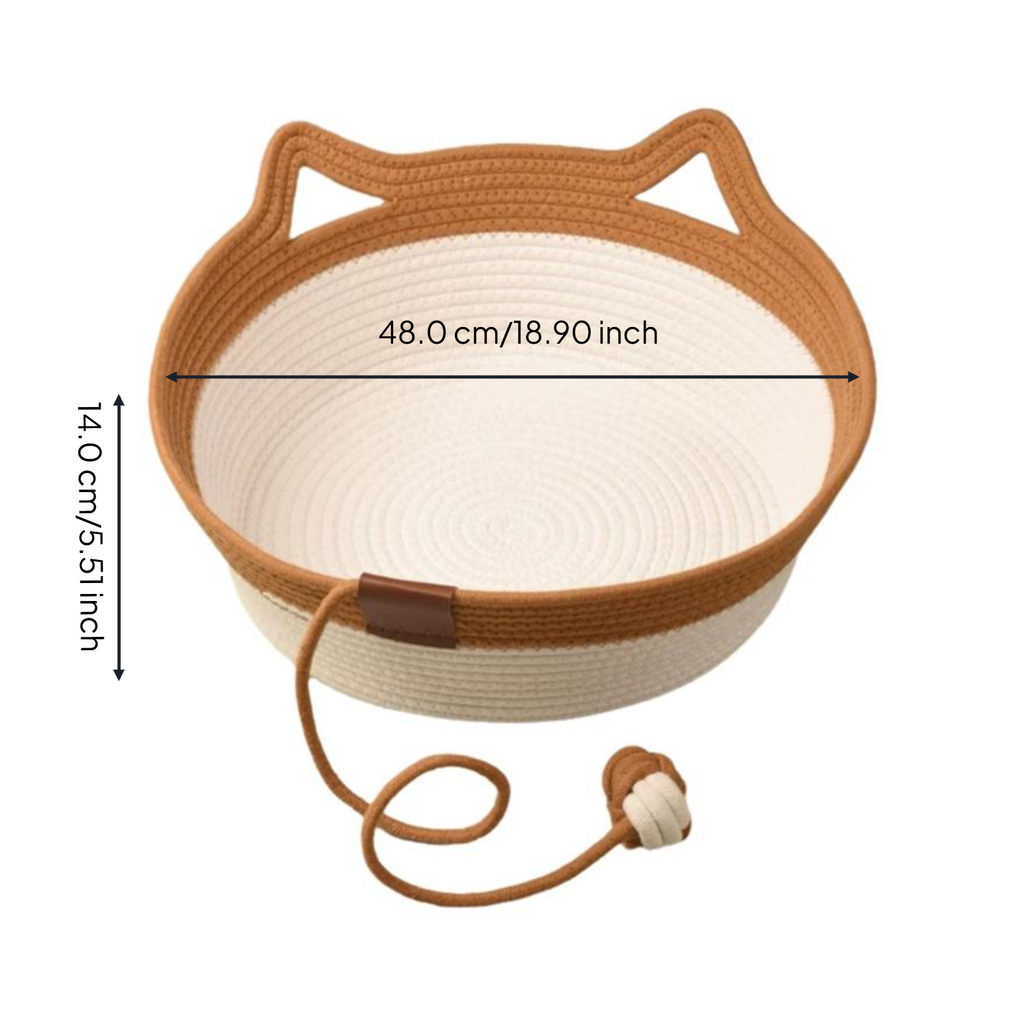 Hand-Woven Rattan Cat Bed, Indoor, Breathable, All Seasons