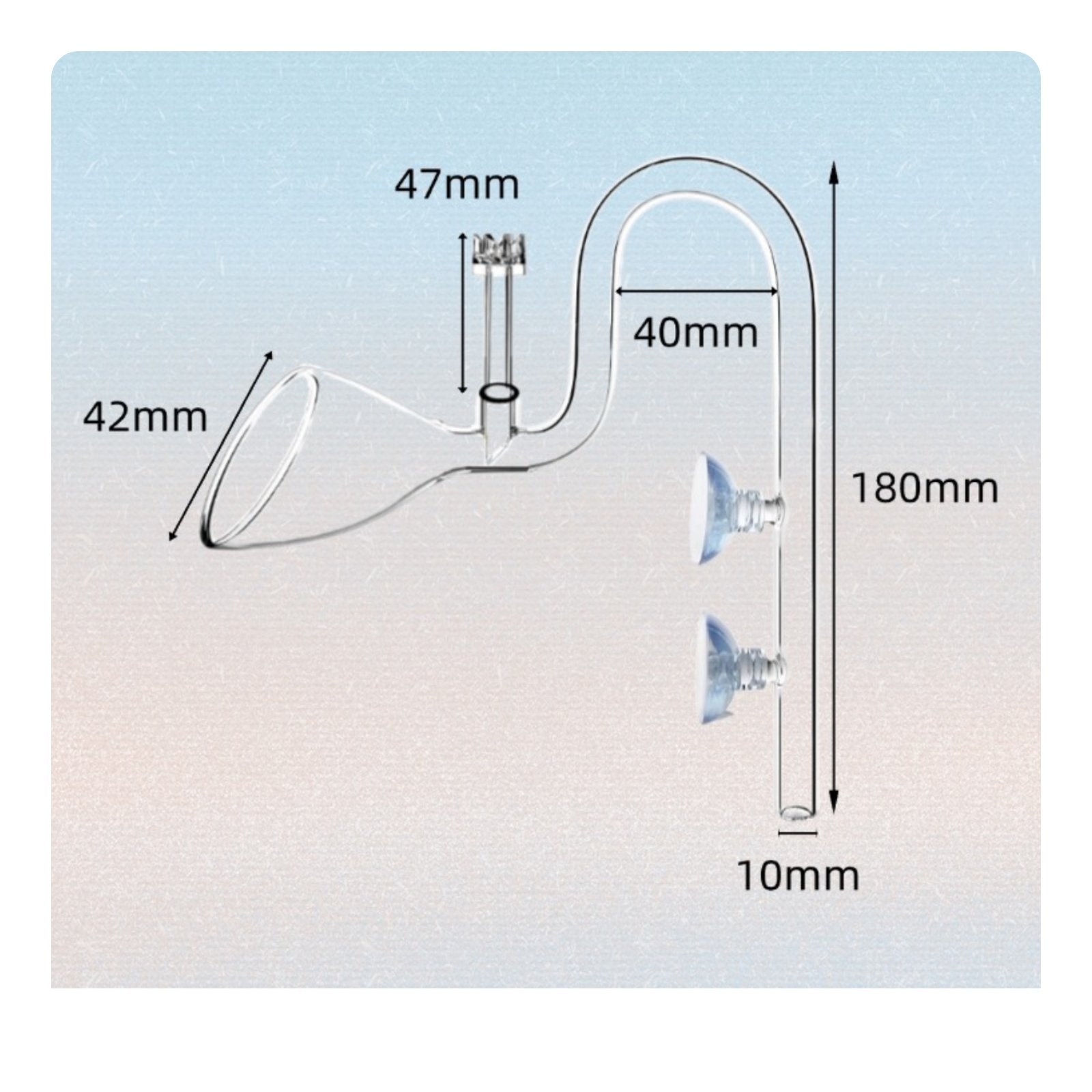 Aquarium Surface Skimmer Pipe Crystal Clear Bell Shaped Outflow Pipe