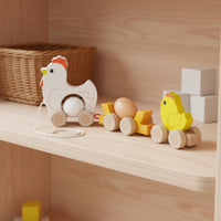 Wooden Duck Pull Toy Educational Pull-Along Duck Toy Parent-Child Interaction