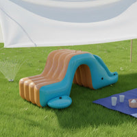 Inflatable Pool with Slide Family Size Kids Swimming Pool with Inflatable Aquatic Play Area Center for Young Children, Infants, Outdoor, Backyard