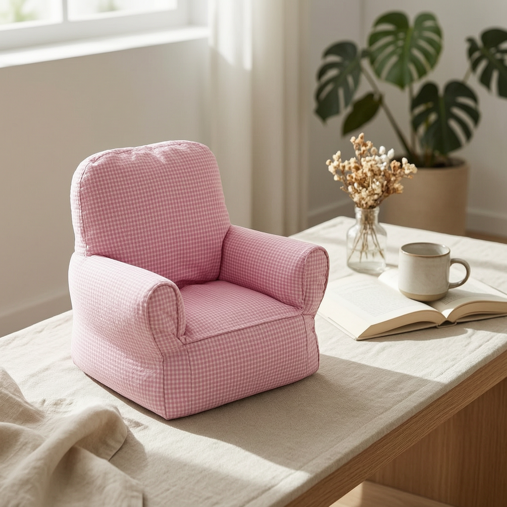 Kids Sofa Chair Removable Cover Foam Child Couch Rounded Armrests