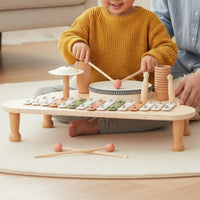 Multifunction Percussion Toy Portable Wooden Xylophone Table Allall-Inclusive