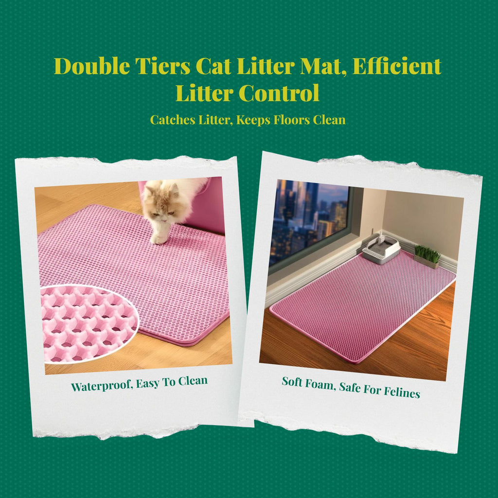 Water-resistant hex mat protects floors.