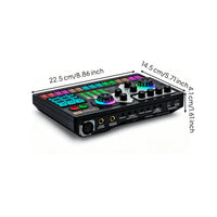 Phone Computer Sound Card Multi-Control Control Live Sound Card 48V Specter Power Live Audio Mixer for Streamers, Singers, Sing-Along