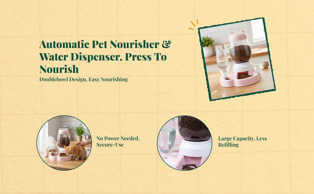 Dual-bowl automatic cat feeder, leakproof.
