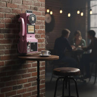 Coin Telephone Chrome Trim Retro Payphone Lockable Door