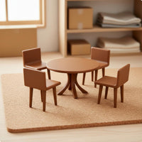 1:18 Scale Dining Set Polished Edges Mini Plastic Dining Set Collectible Gift