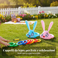Inflatable Rabbit Hoop Toss Family Fun Wearable Hoop Toss Hat Safe for Children