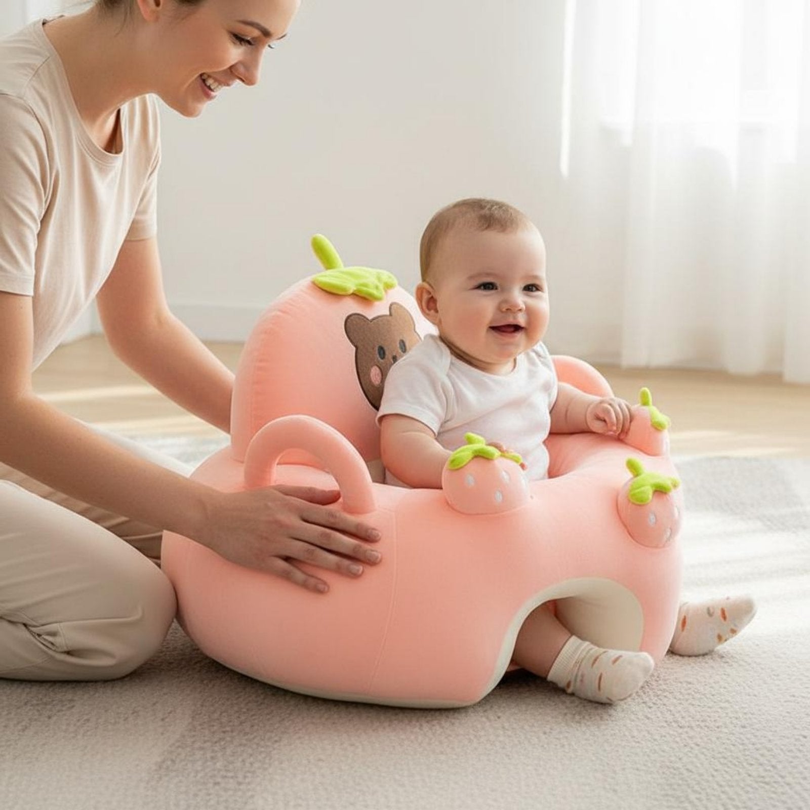 Soft Baby Sofa Sound-Making Sit Me up Sofa Spine Support for Babies