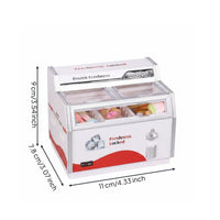 Mini Convenience Shop Fridge Realistic Mini Ice Cream Freezer Scene Prop