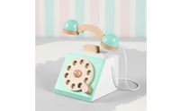 Wooden Rotary Telephone Toy Sleek Edges Retro Wooden Rotating Number Wheel Phone Retro Rotating Number Wheel Phone Toy