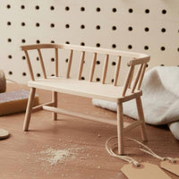Dollhouse Bench DIY Scene Accessory Miniature Wooden Loveseat Photo Prop
