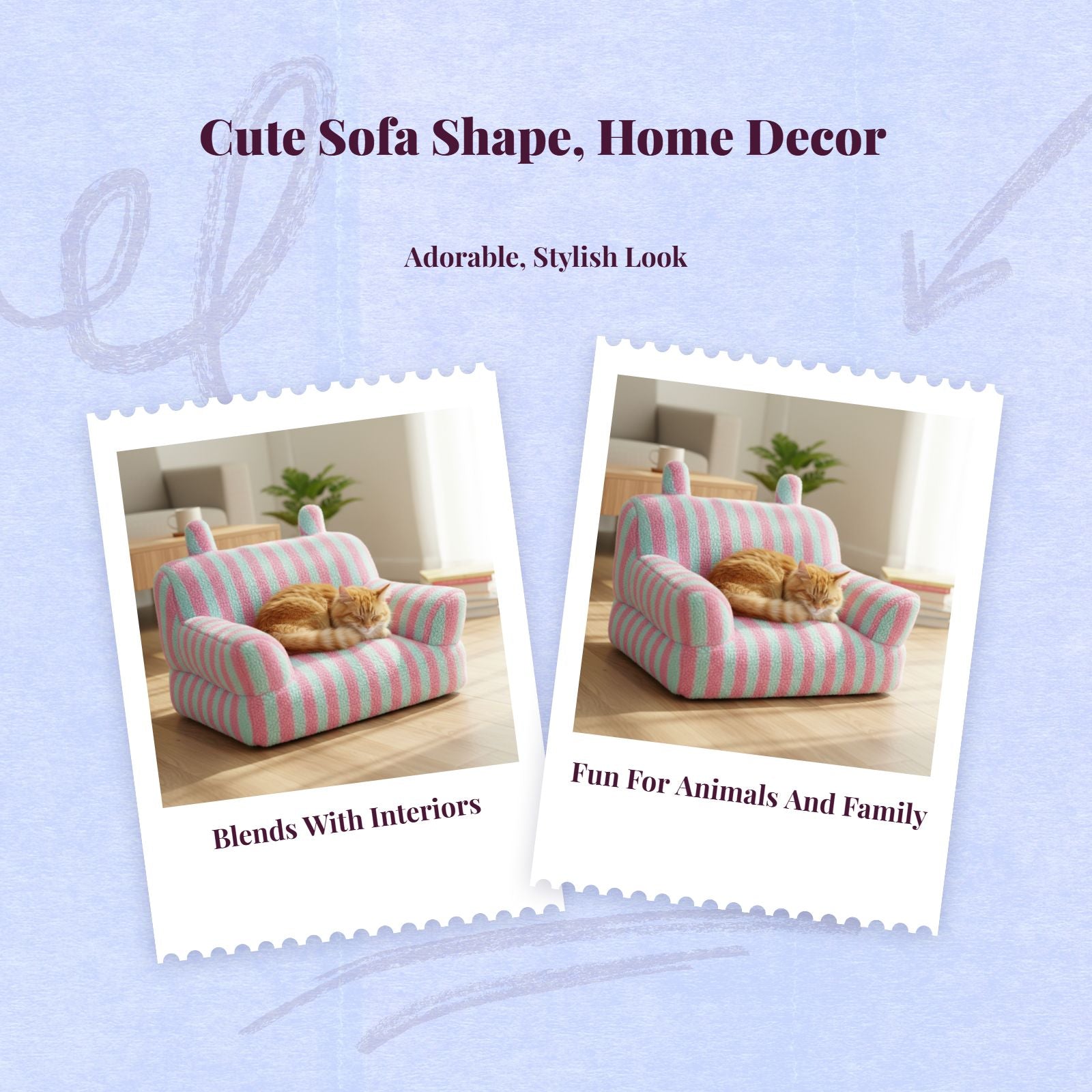 Cat Bed, All-Season, Thick, Removable, Washable, Indoor Sofa