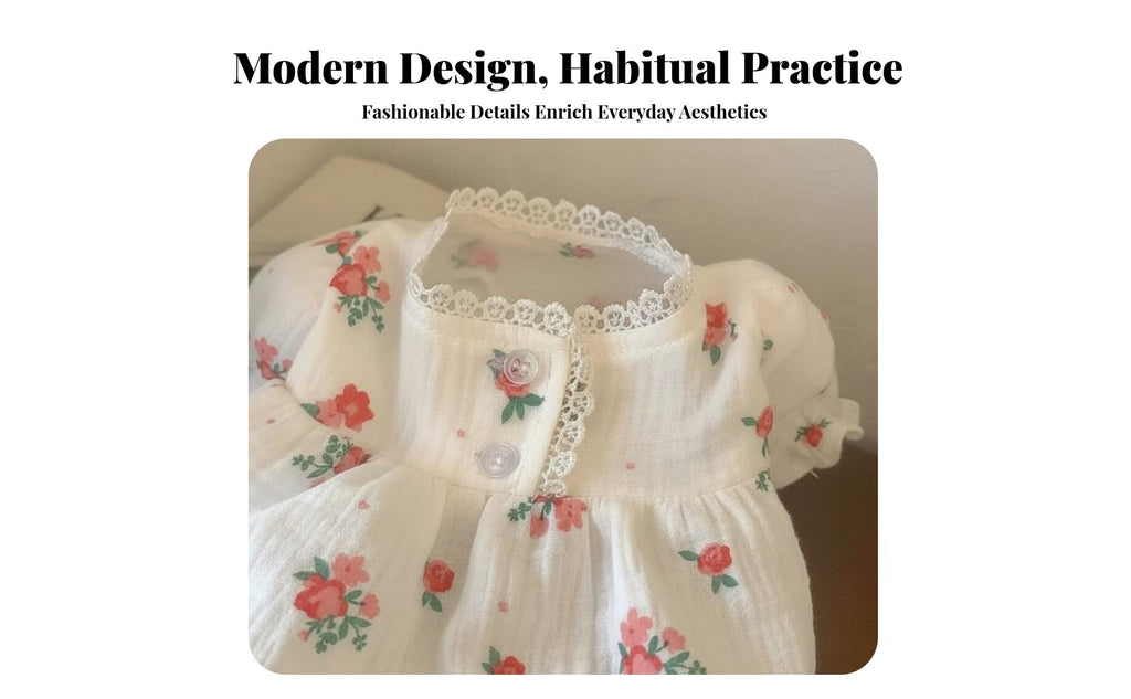 Cute Design Floral Pet Dress Soft and Comfortable Dog Dress Puff Sleeve Design for Dogs, Cats, Springtime, Photoshoots, Parties