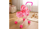 Baby Doll Carriage Iron Pipe Frame Toy Pram Realistic Design for Girls, Kids 3-6