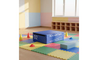 4-in-1 Soft Plyo Box Multi-Purpose Kids Fitness Box Shock Absorbing Non-Slip for Preschoolers, Kindergarten, Gym