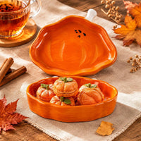 Ceramic Serving Dish Food-Safe Shallow Serving Dish Built-in Handles