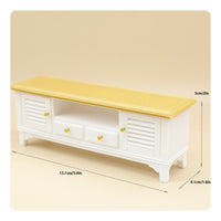 Dollhouse Tv Cabinet Scene Prop Mini Coffee Table Set Detailed for Photo Props