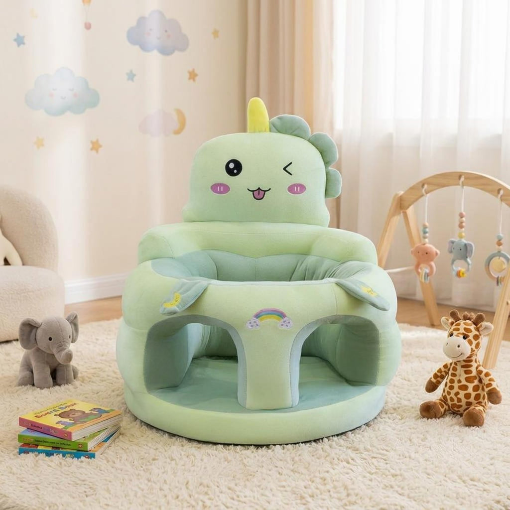 Soft Baby Sofa Spine Support High-Back Baby Sofa Sit up Chair Anti-Fall Design Stuffed Creature Chair Skin-Friendly for Toddlers