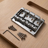 4-String Bass Bridge Rectangular Base Plate Metal Bass Bridge Fixed