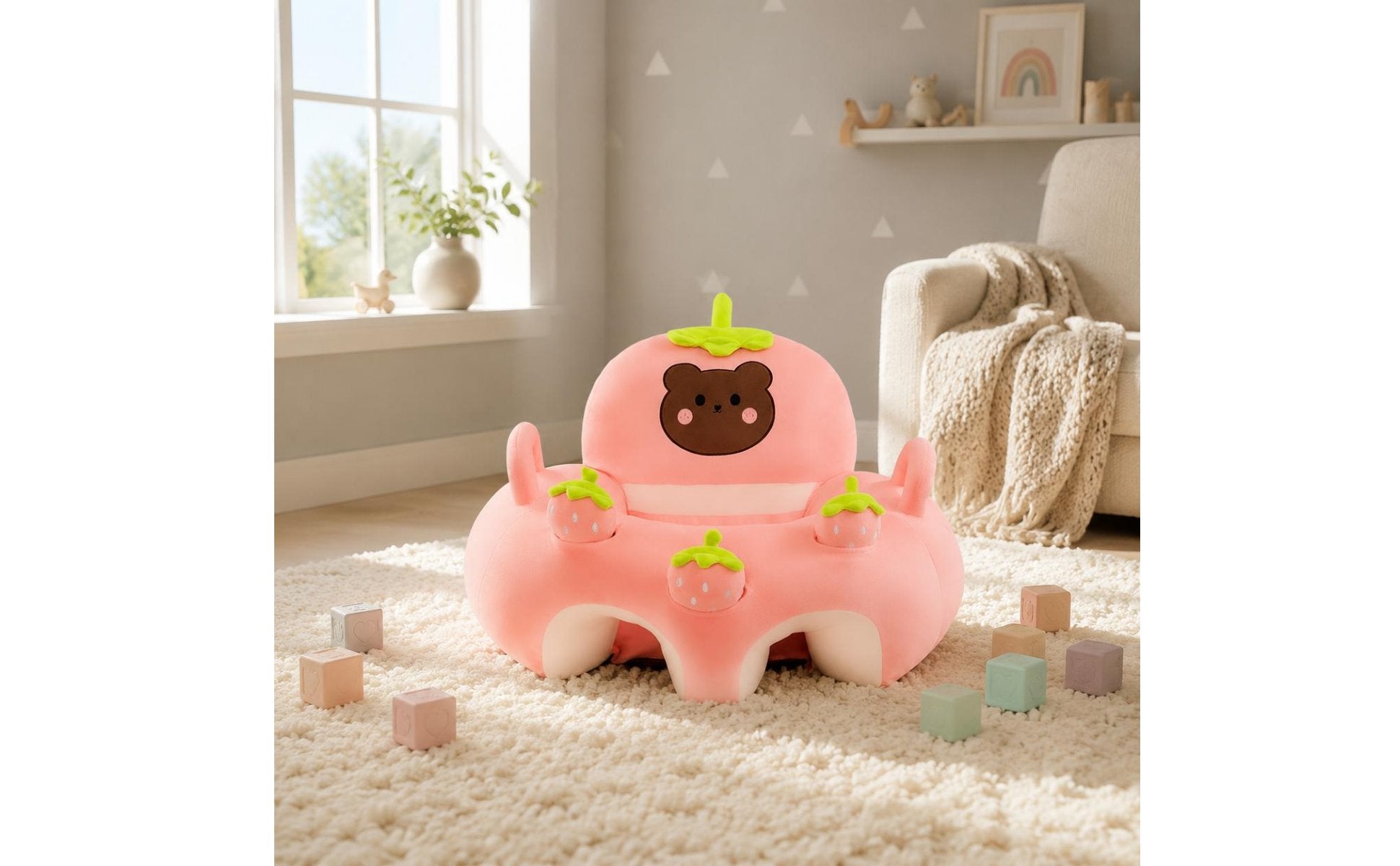 Soft Baby Sofa Sound-Making Sit Me up Sofa Spine Support for Babies