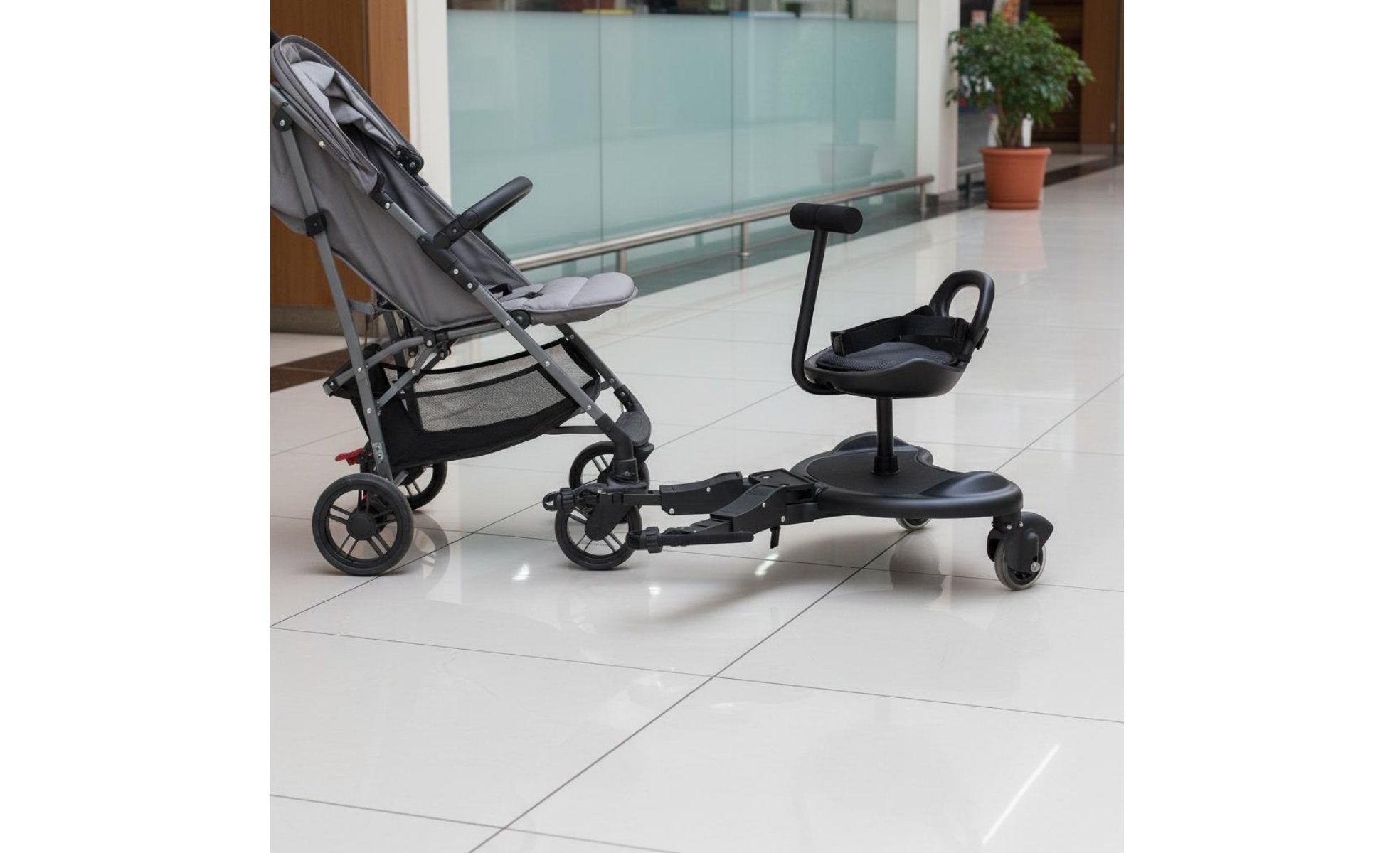 Stroller Board with Seat Portable Sit and Stand Stroller Board Foldable
