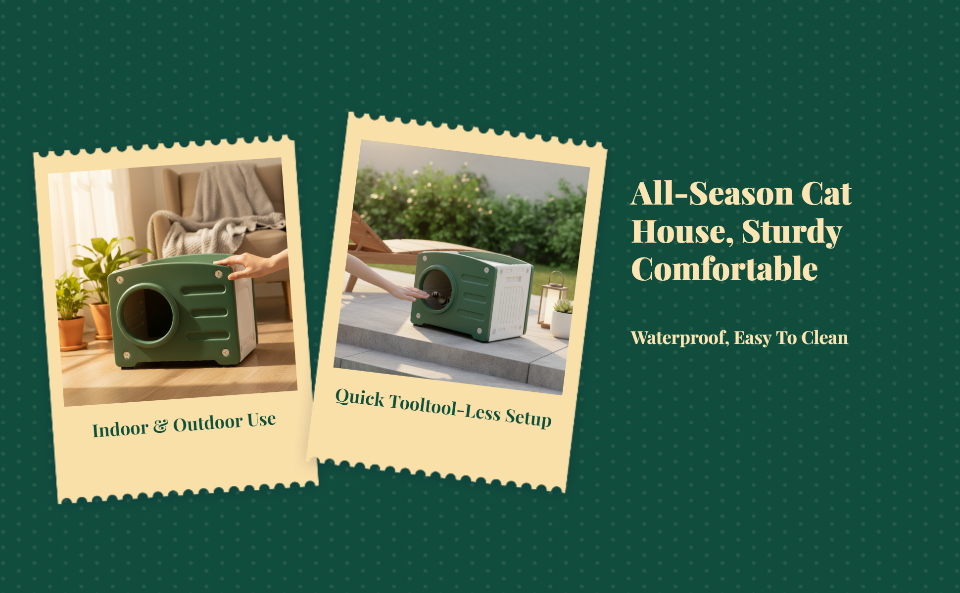 Waterproof insulated cat house