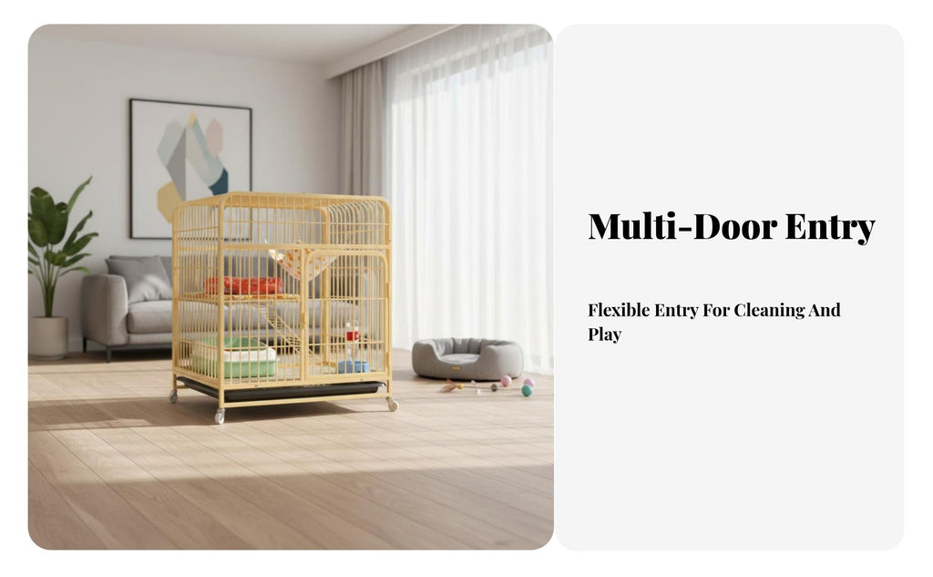 Spacious Design Multi-Level Feline Condo Easy to Clean Multi-Level Feline Playpen Sturdy Construction Pet Enclosure Secure Locking System for Indoor, Indoors, Living Room, Apartment