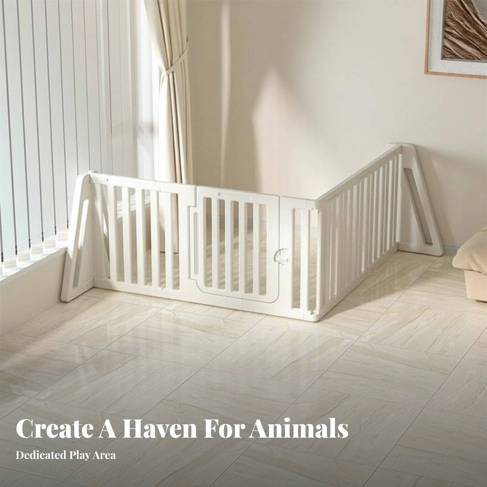 adaptable Puppy Gate Configurable Shape Dog Playpen Easy Assembly for Indoor, Home